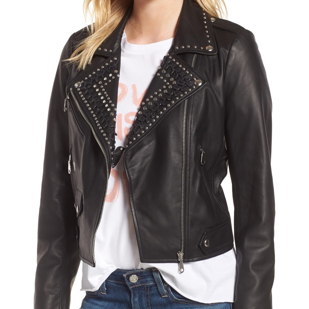 Rebecca Minkoff NWT Real Leather Jacket with Studs